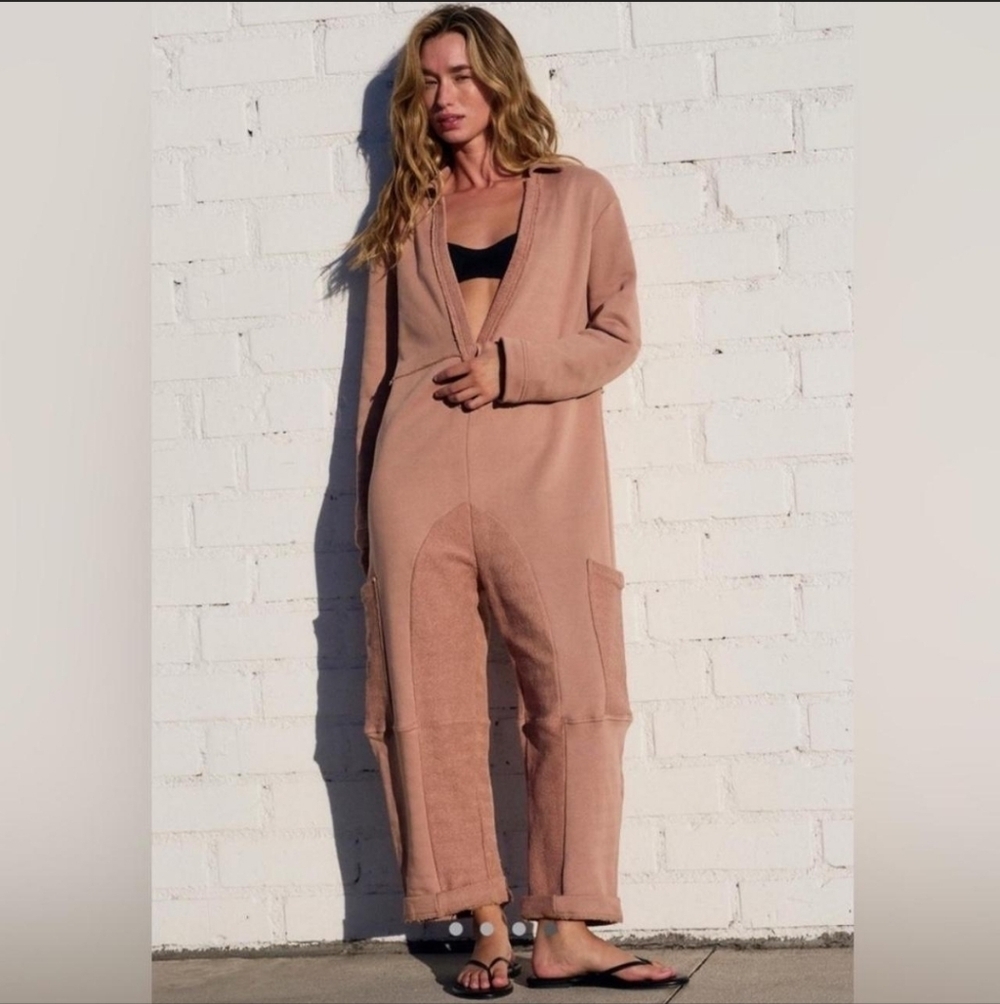 Free People Kendra Jumpsuit in Latte NWT